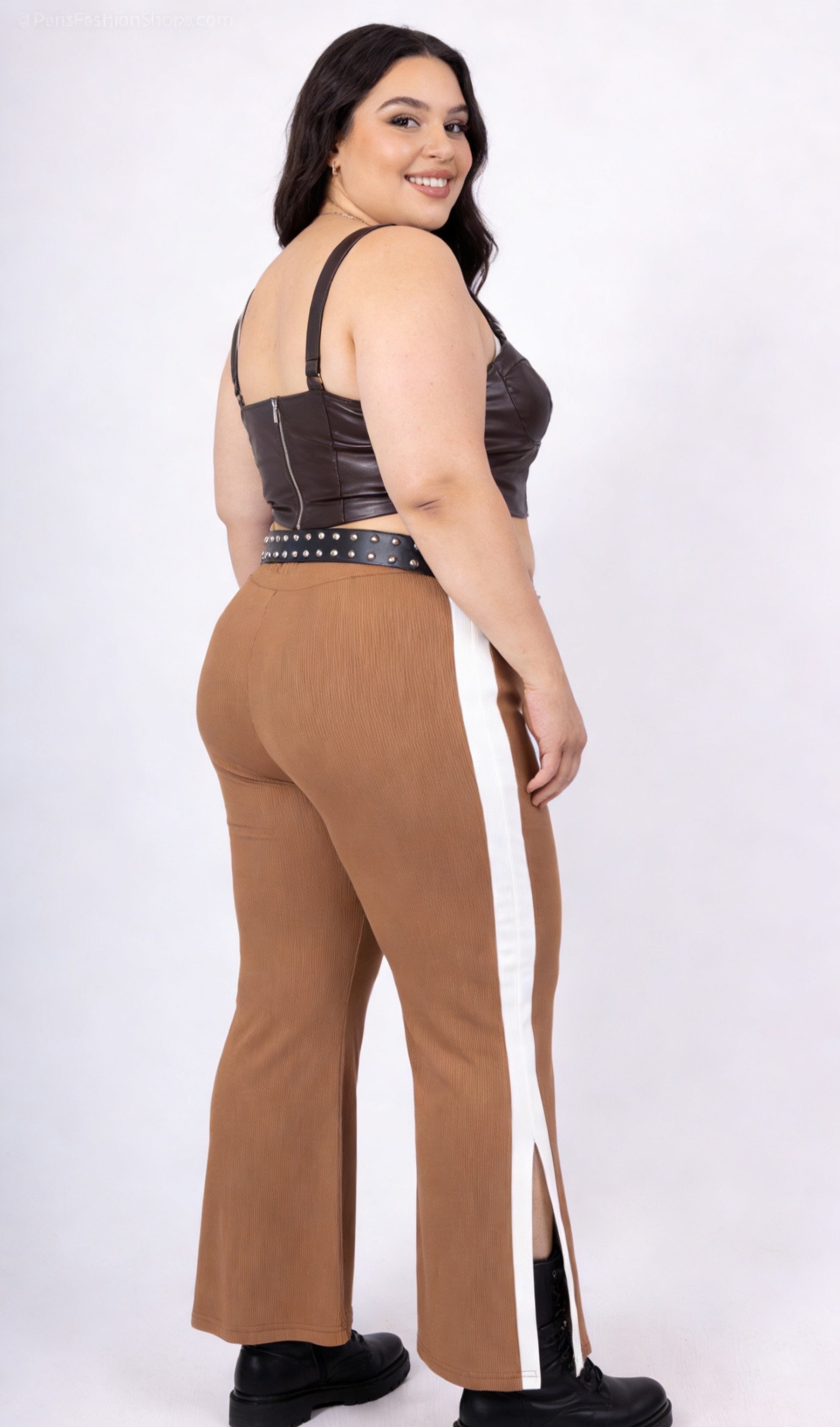 Grossiste 2W Paris (Grande taille / Plus Size ) - Pantalon à taille élastique bicolore 46 à 60