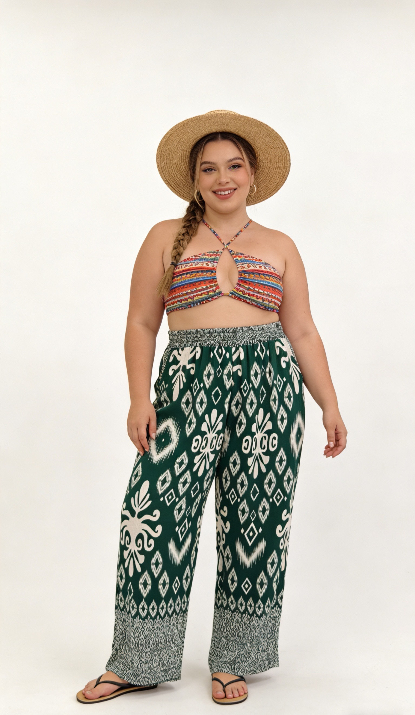Wholesaler 2W Paris (Grande taille / Plus Size ) - Plus size printed pants with pockets