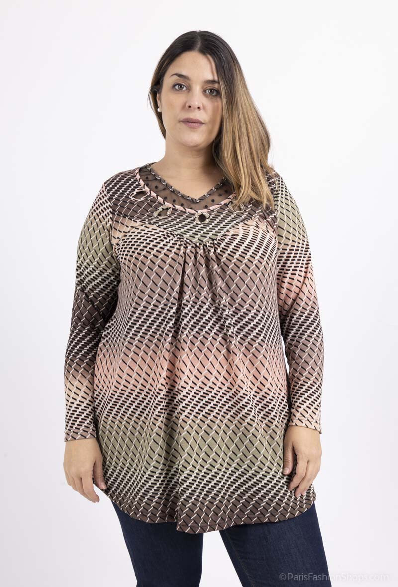 Grossiste 2W Paris - Pulls en imprimé col à ajourée