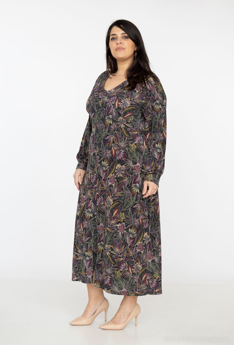 Mayorista 2W Paris - Vestido largo estampado manga farol