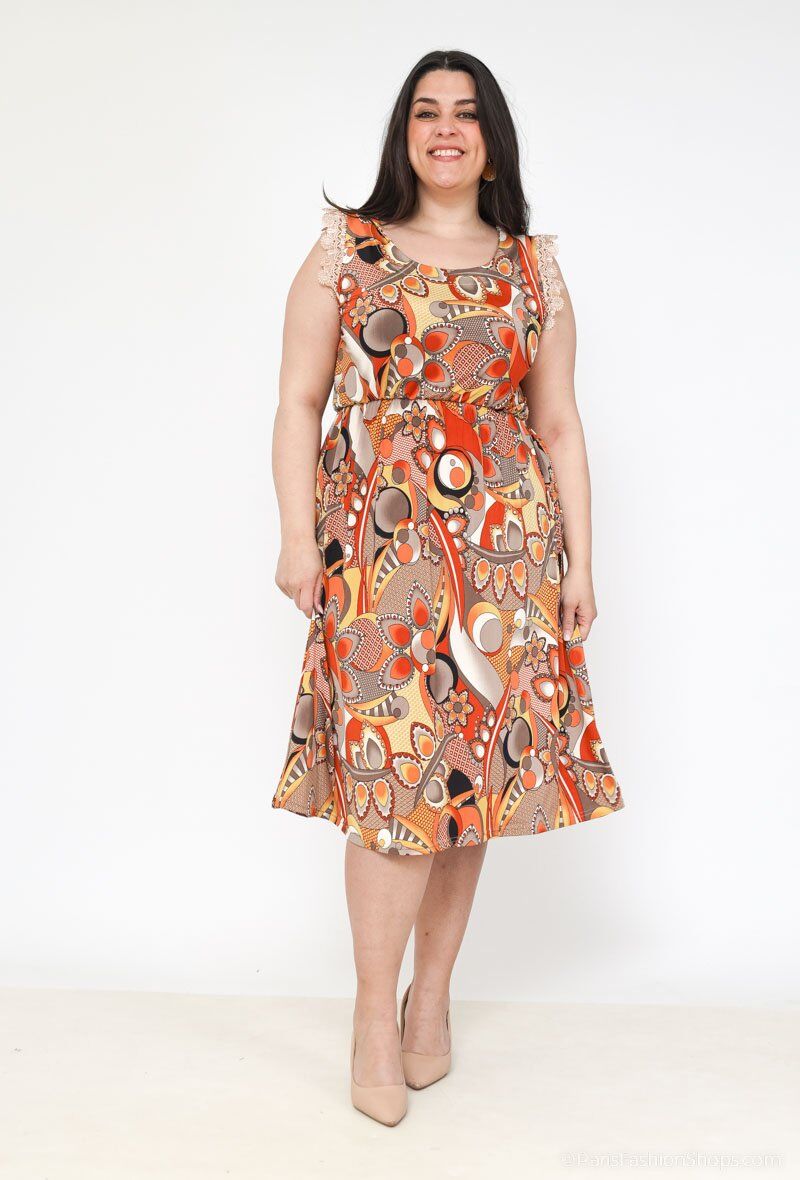 Wholesaler 2W Paris - Bow Backless Lace Print Dress