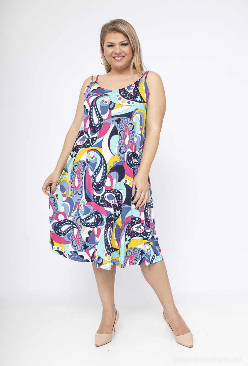 Mayorista 2W Paris - Vestido estampado tirantes finos