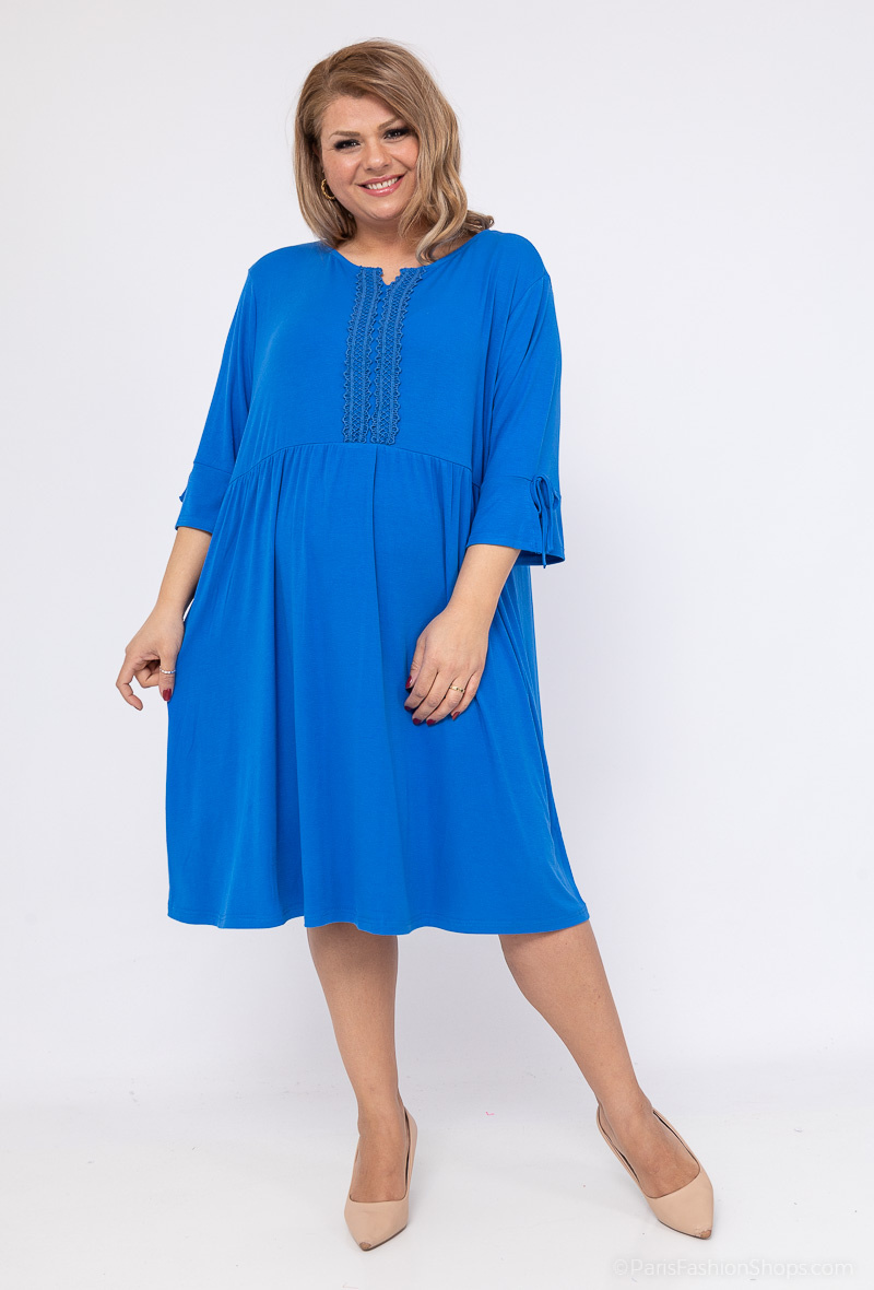 Grossiste 2W Paris - Robe tunique en col à dentelles