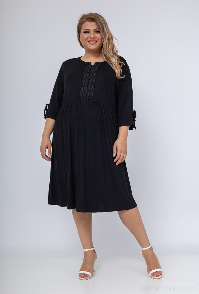Grossiste 2W Paris - Robe tunique en col à dentelles