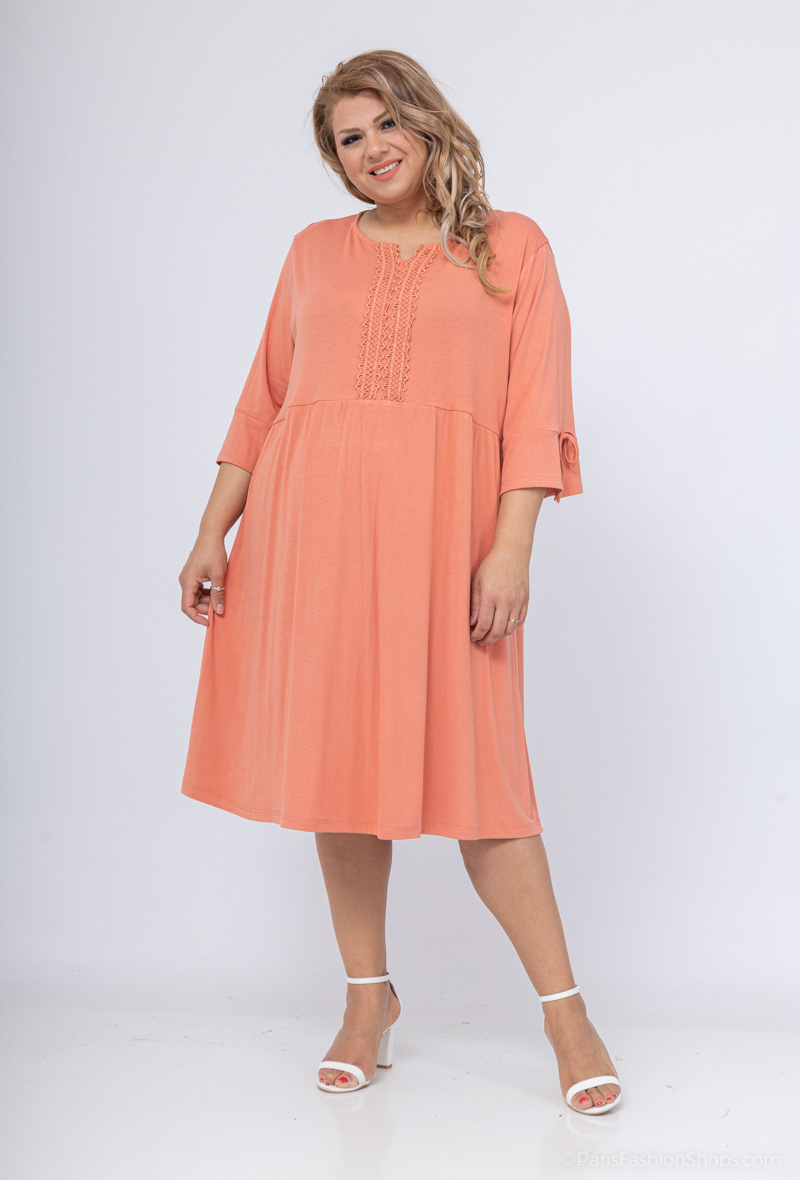 Grossiste 2W Paris - Robe tunique en col à dentelles