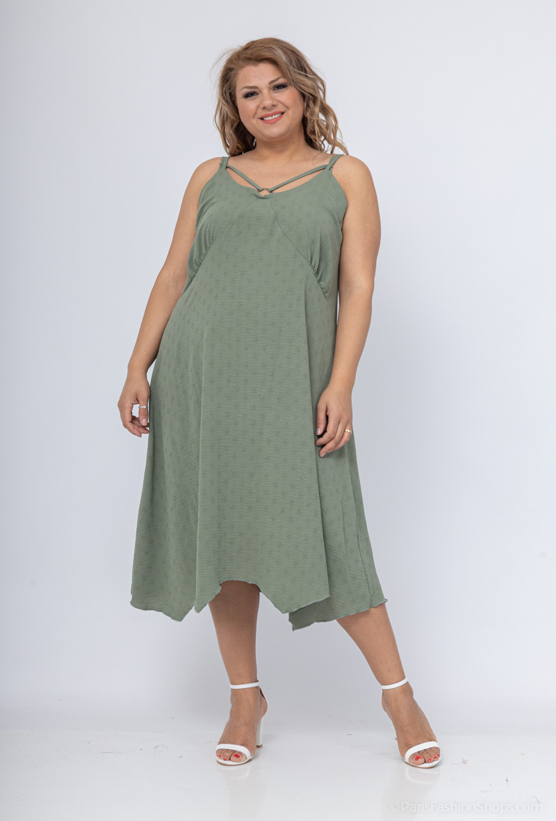 Grossiste 2W Paris - Robe à fines brides en tissus comme du lin