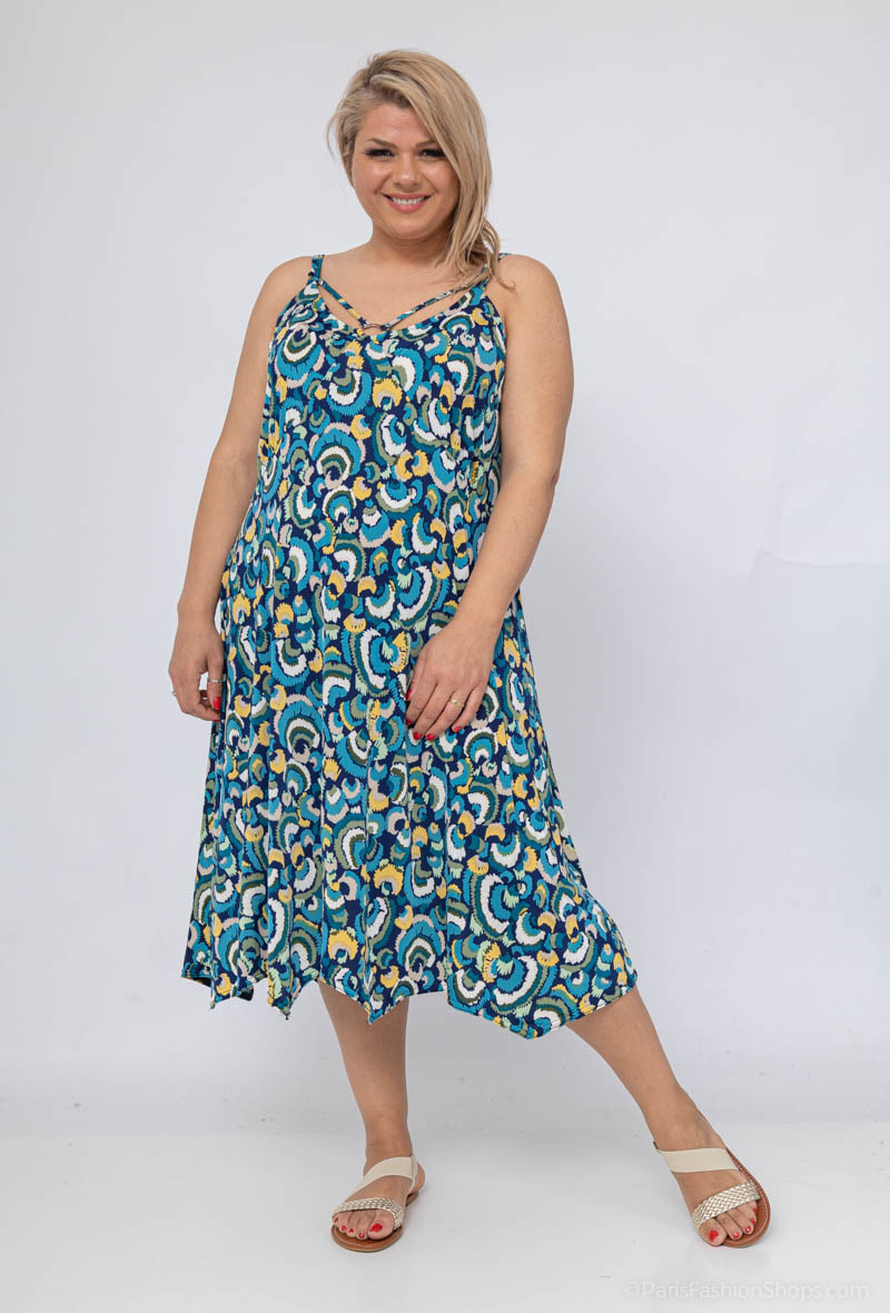 Mayorista 2W Paris - Vestido estampado tirantes finos