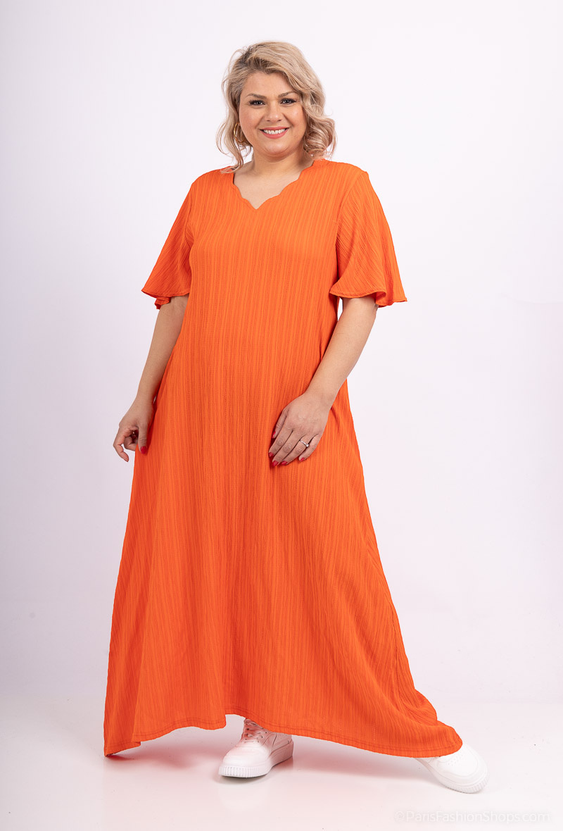 Mayorista 2W Paris - Vestido manga corta cuello festoneado