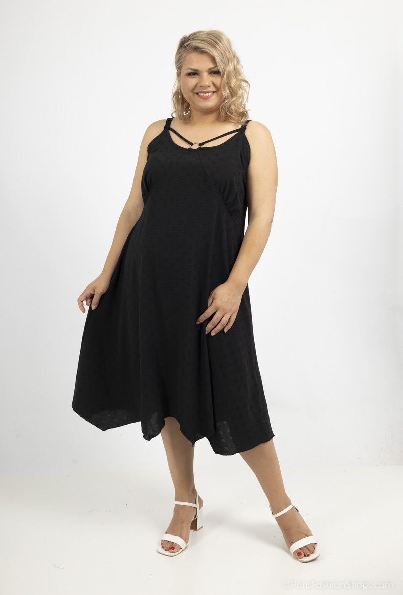 Grossiste 2W Paris - Robe à fines brides en tissus comme du lin