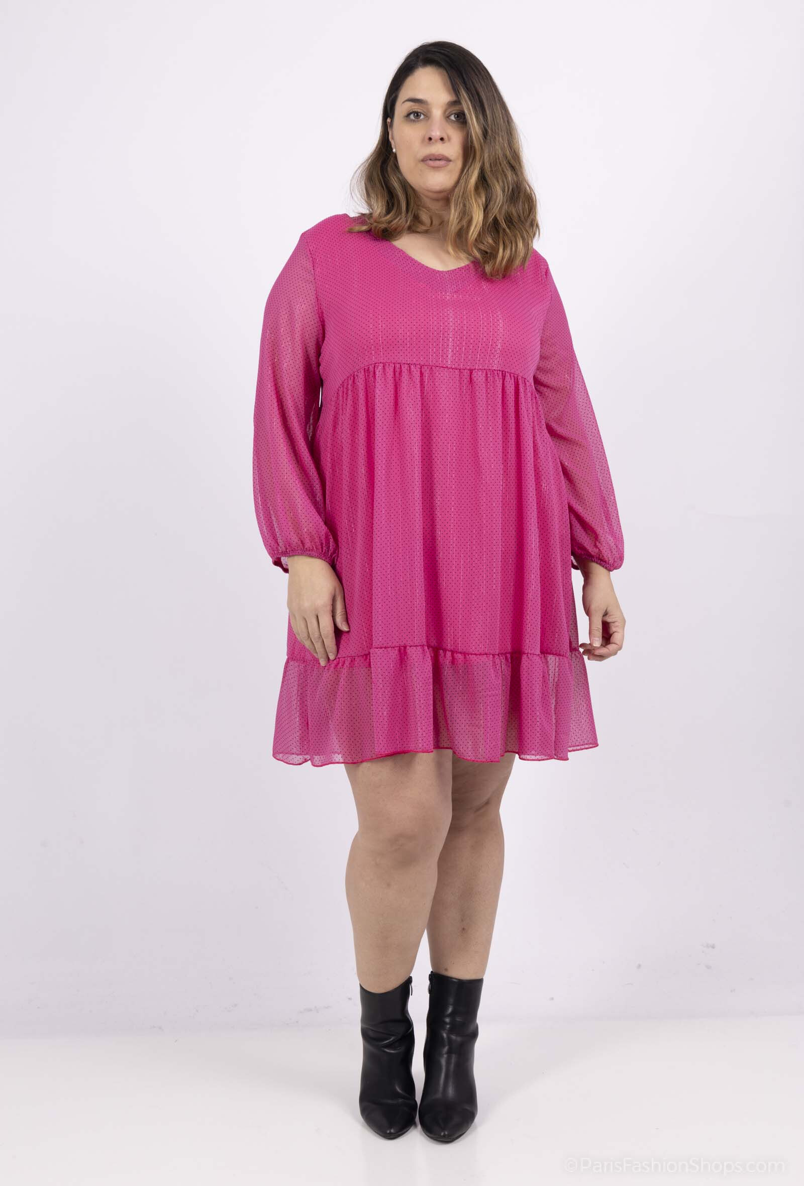 Wholesaler 2W Paris - Dress with ruffles and metallic threads