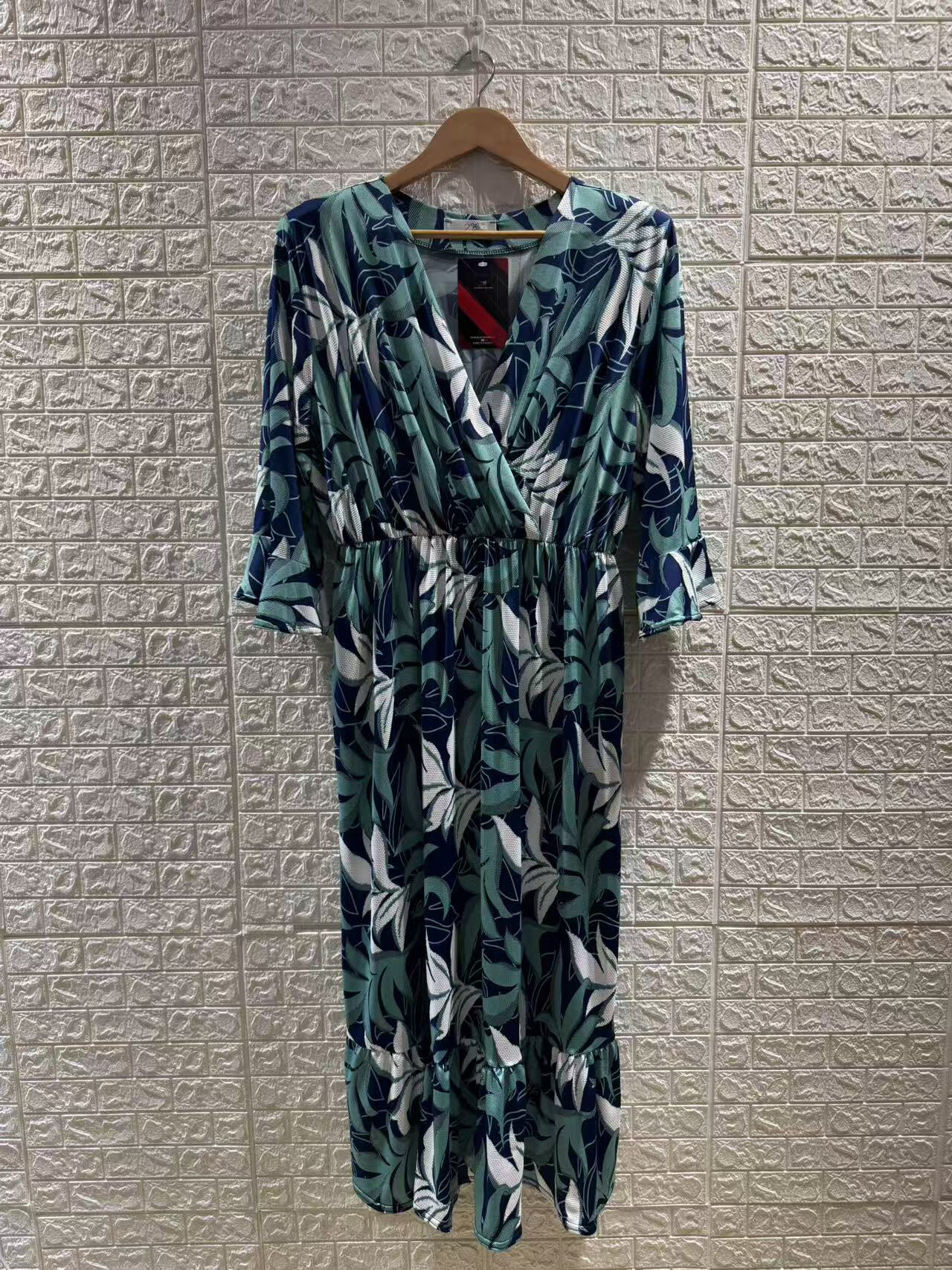 Mayorista 2W Paris - Vestido trapecio con estampado de mangas acampanadas con volantes