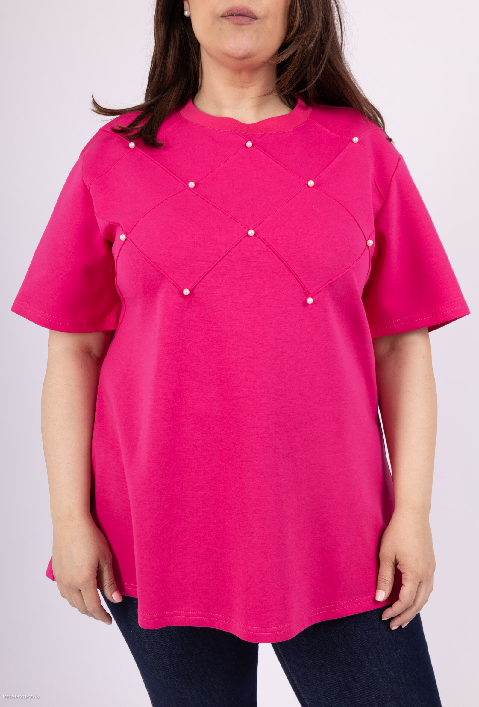 Wholesaler 2W Paris - T-shirt with pearl for spring and summer large