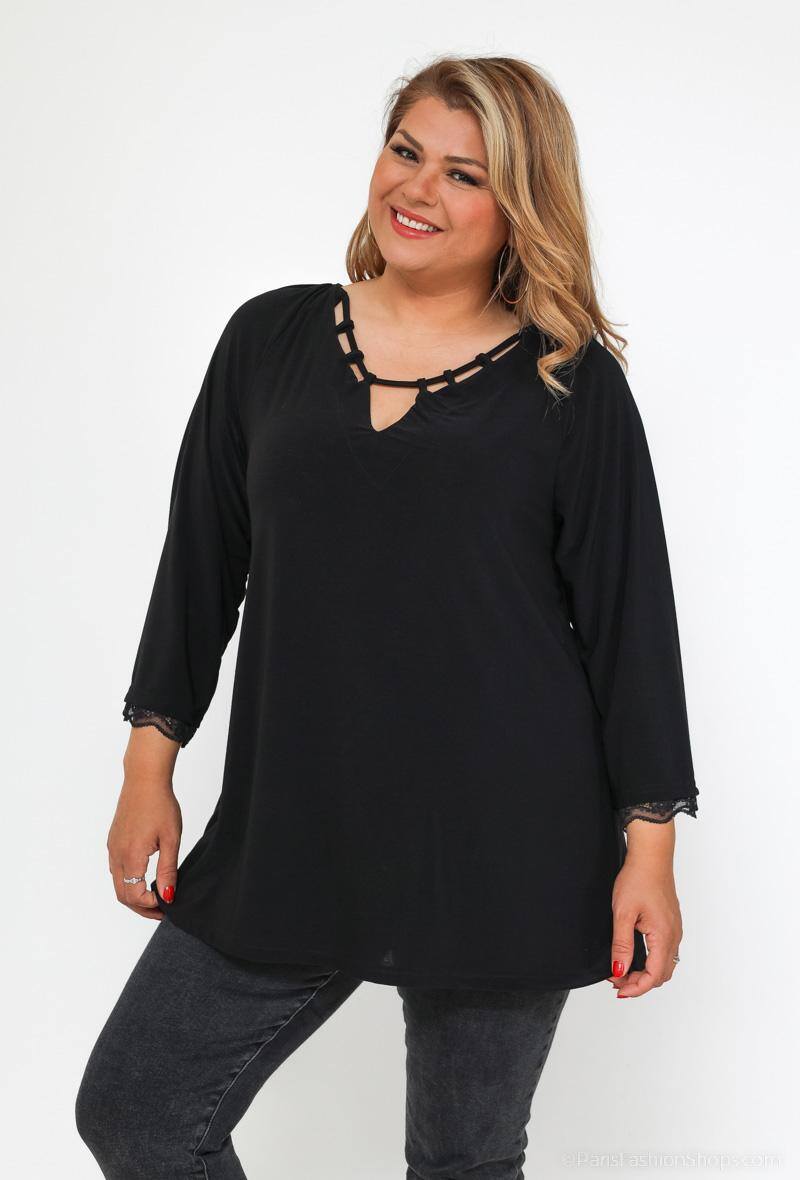 Mayorista 2W Paris - Blusa cuello calado detalle manga 3/4