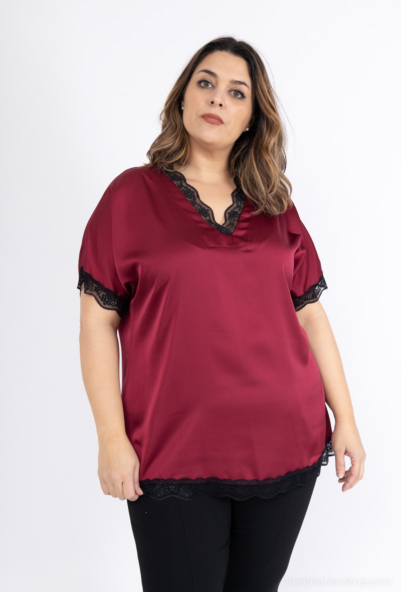 Wholesaler 2W Paris - Lace Satin Top