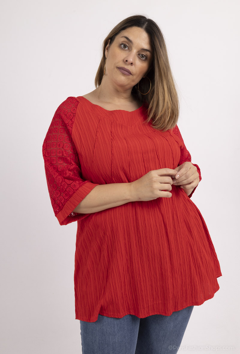 Mayorista 2W Paris - Blusa con mangas de encaje