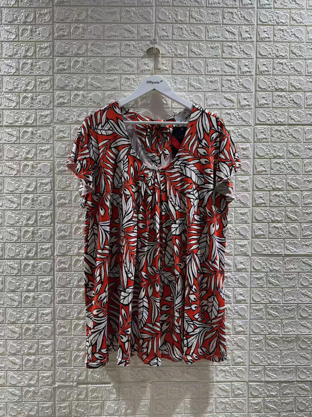 Grossiste 2W Paris - REF:H5131 La longueur: 80 cm.Blouse imprimé avec nœud