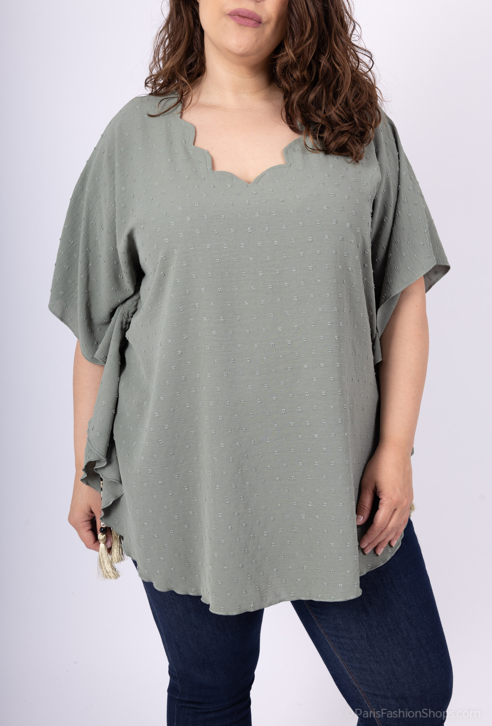 Grossiste 2W Paris - Blouse à nœud manches chauve-souris