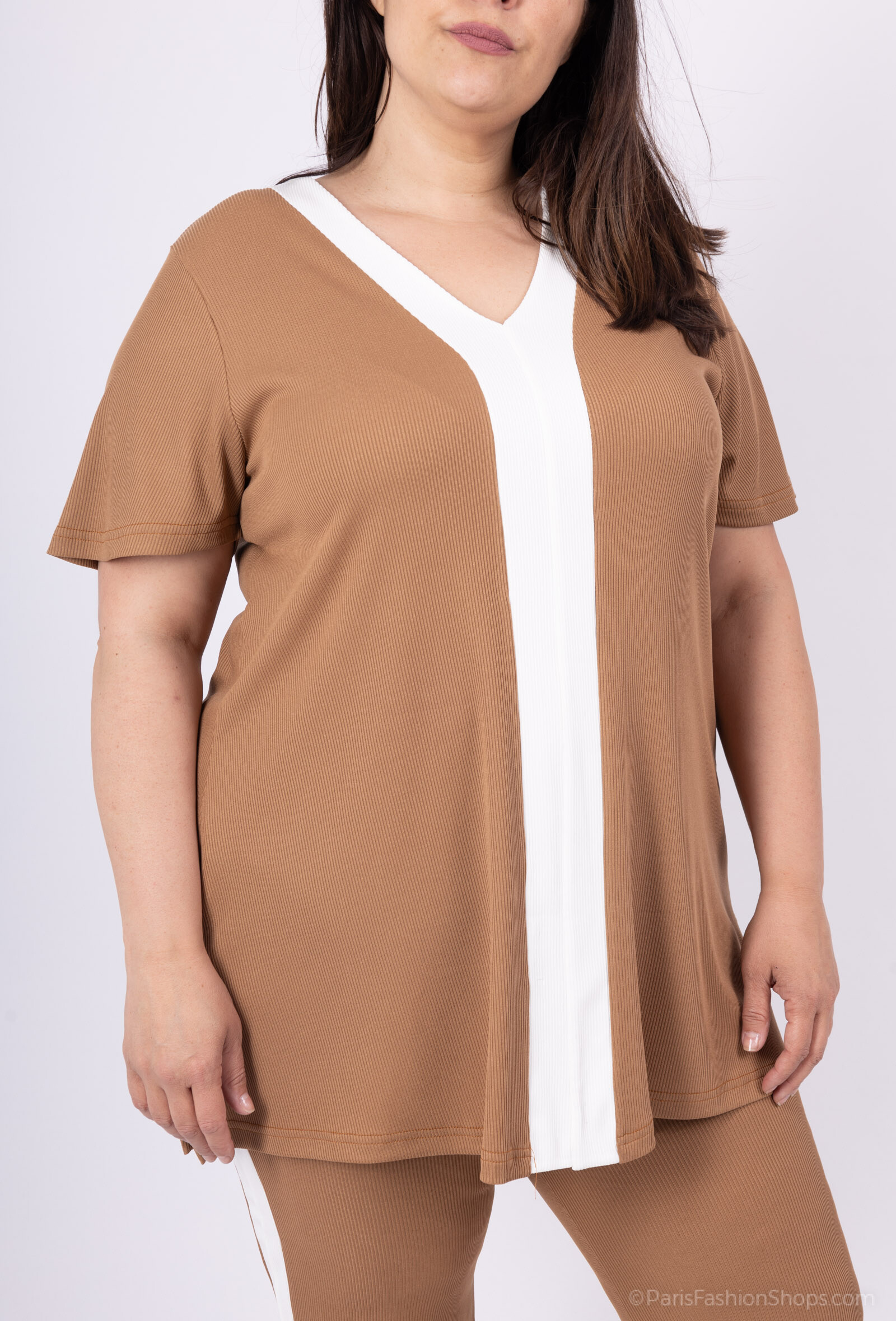 Grossiste 2W Paris - Tuniques à taille élastique bicolore sur le d'avant