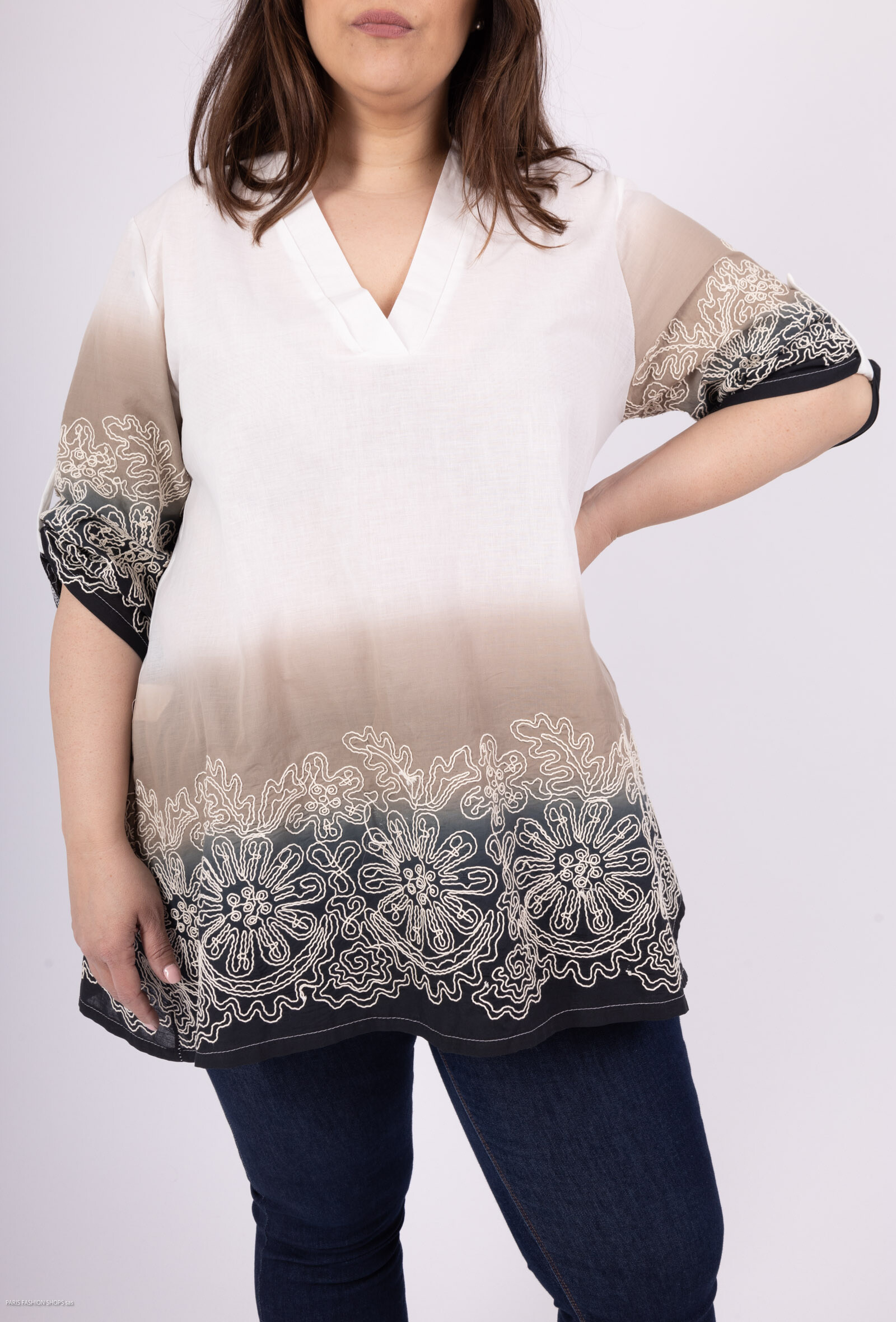 Wholesaler 2W Paris - Tunics with cotton embroidery with fluid legs