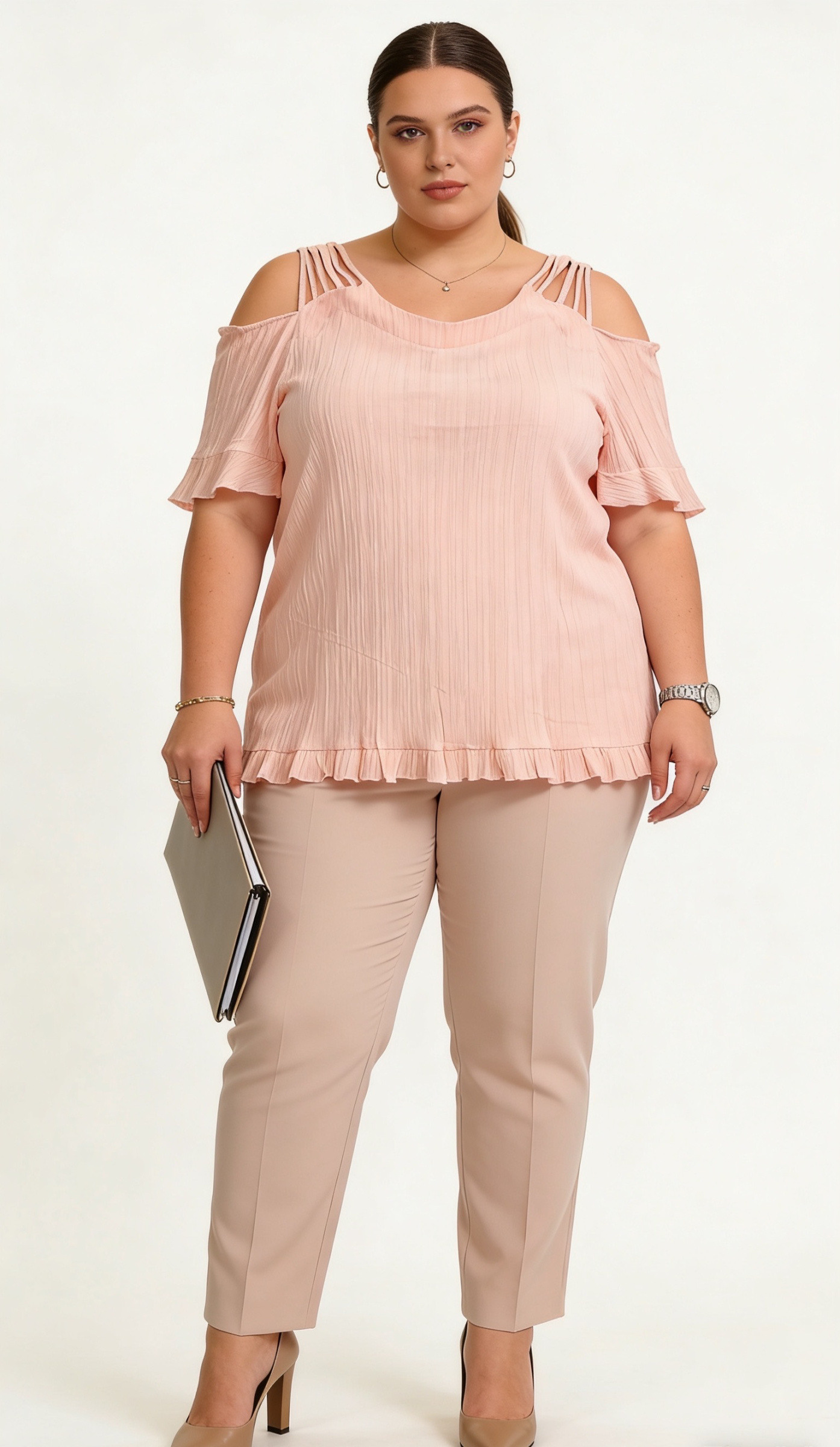 Wholesaler 2W Paris (Grande taille / Plus Size ) - Plus size solid off-shoulder tunics for summer