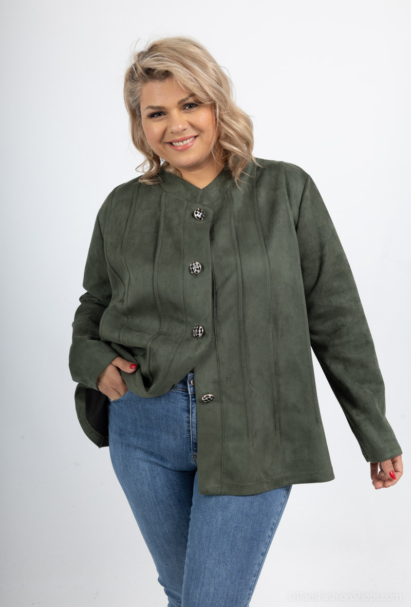 Grossiste 2W Paris - Veste en Suédine à boutons