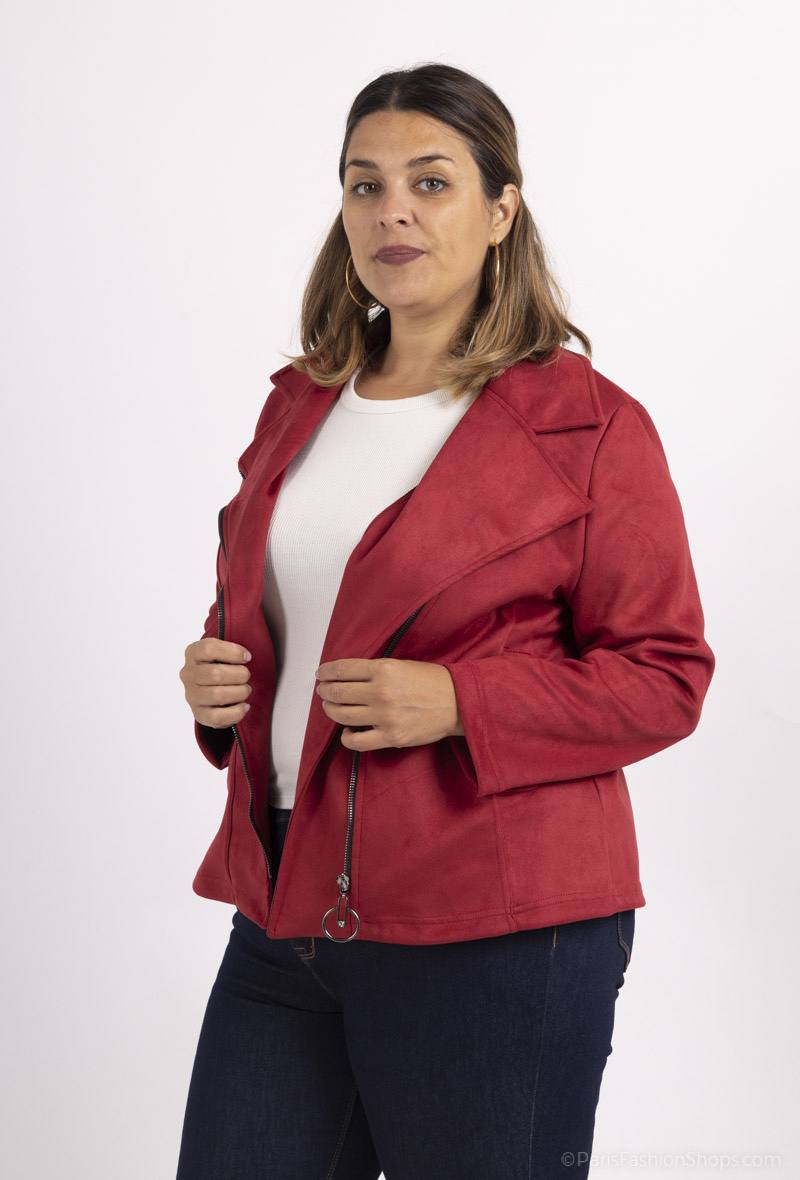 Grossiste 2W Paris - Perfecto en suédine à zippée