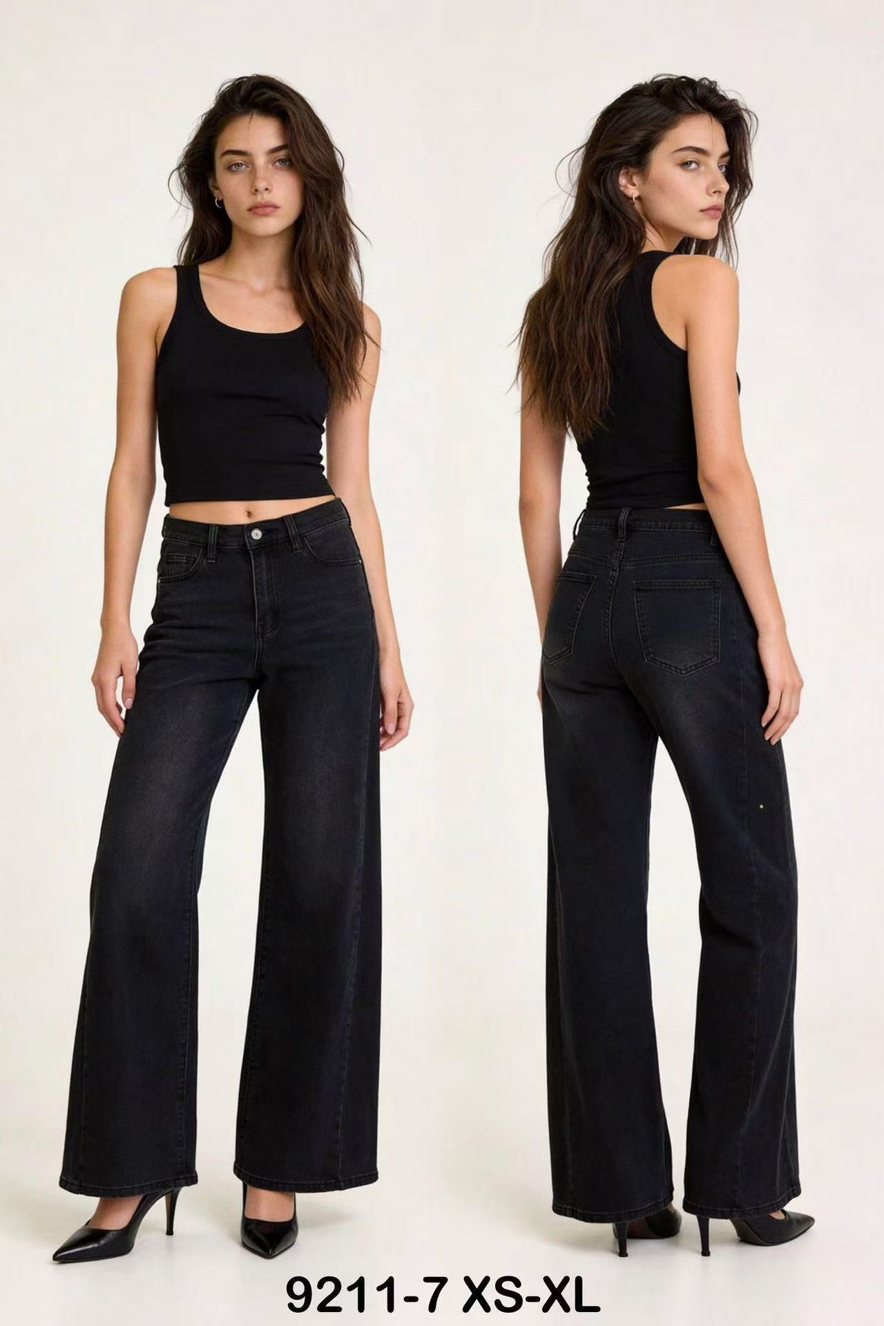 Wholesaler 3DDENIM - Women's wide palazzo jeans