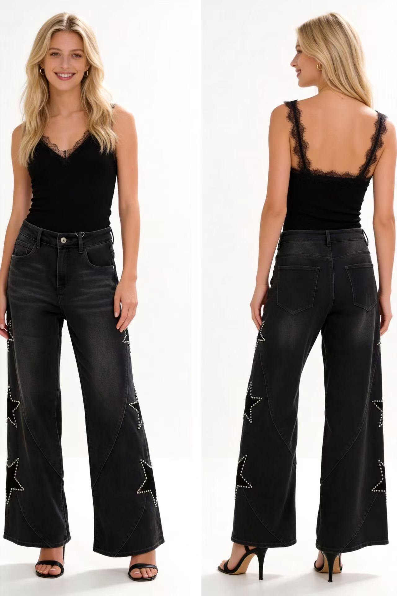 Wholesaler 3DDENIM - WIDE LEG PALAZZO JEANS FOR WOMEN