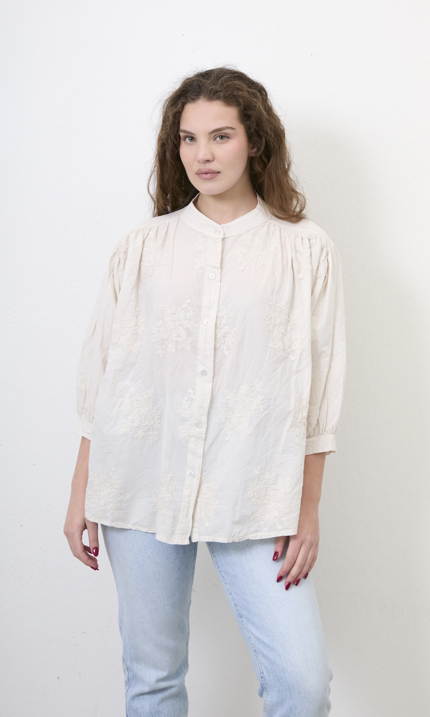 Grossista 5STAR - Camicia a maniche corte ricamata,con bottoni