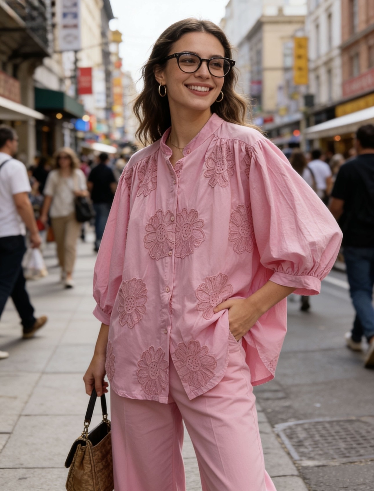 Grossista 5STAR - Camicia Ricamata a Fiori Con Paillettes