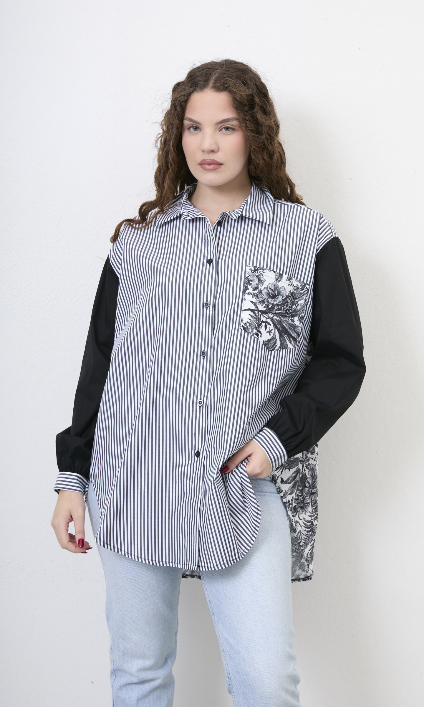 Grossiste 5STAR - Chemise à manches longues, avec bouton, imprimée