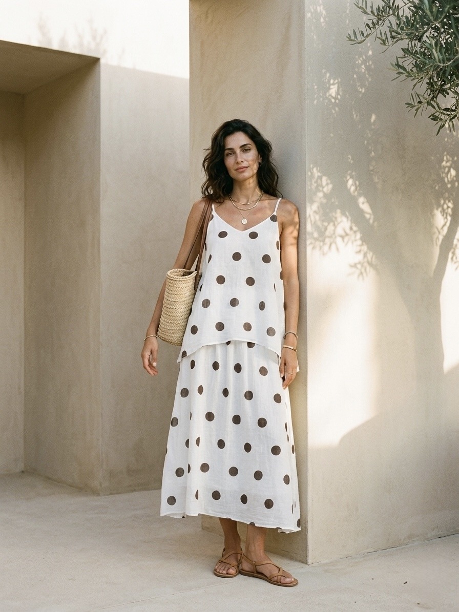 Wholesaler 5STAR - Polka dot top and skirt set