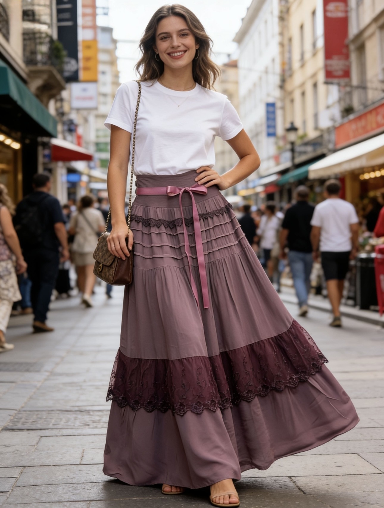 Wholesaler 5STAR - Long skirt with lace details