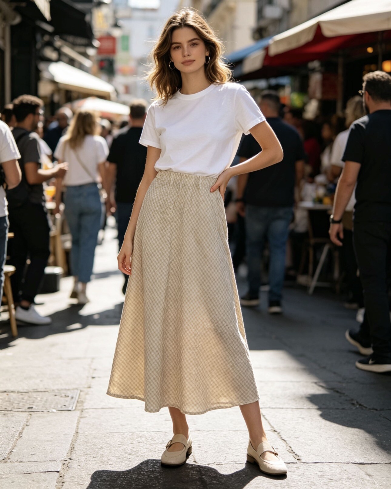 Wholesaler 5STAR - Long Gingham Check Skirt
