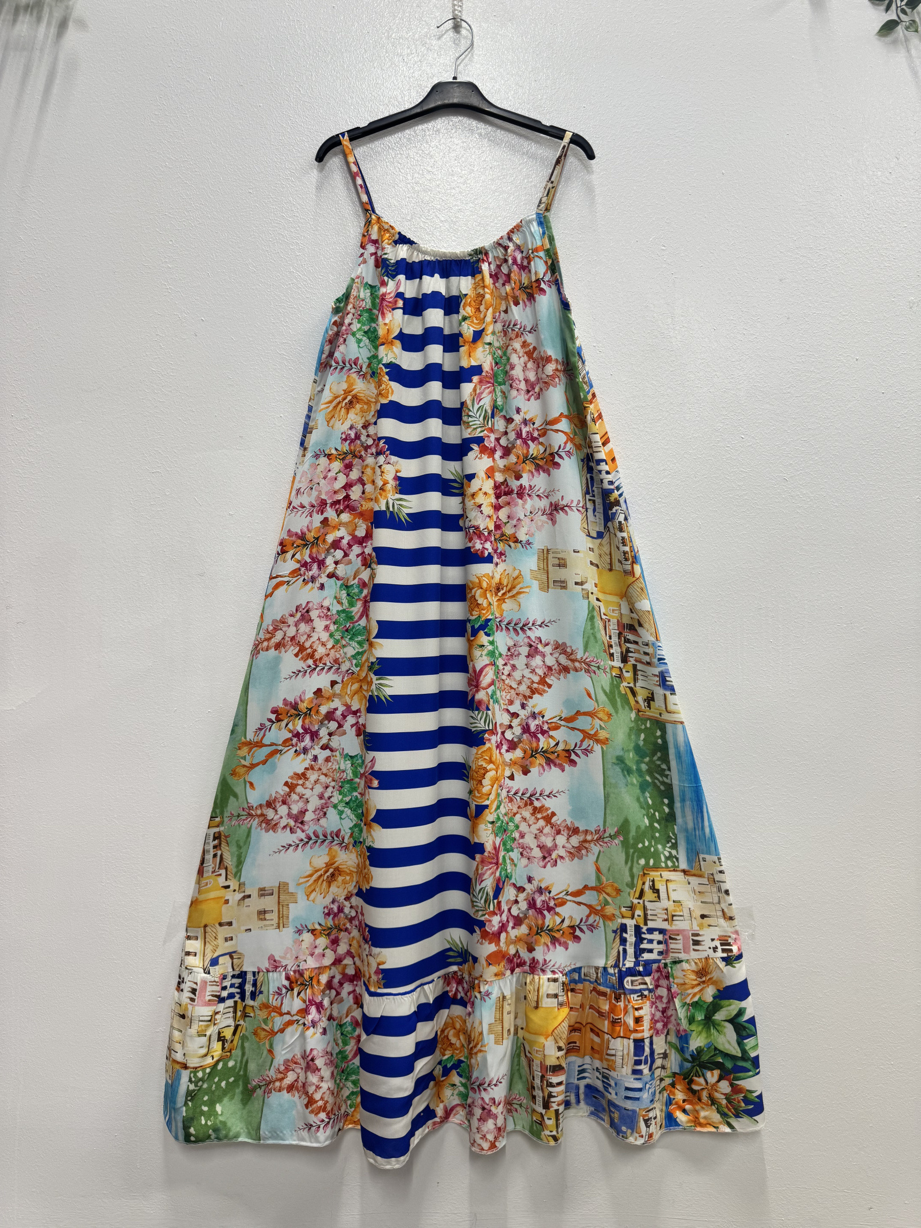 Robe à fines bretelles avec imprimé fantaisie assorti | Paris Fashion Shops