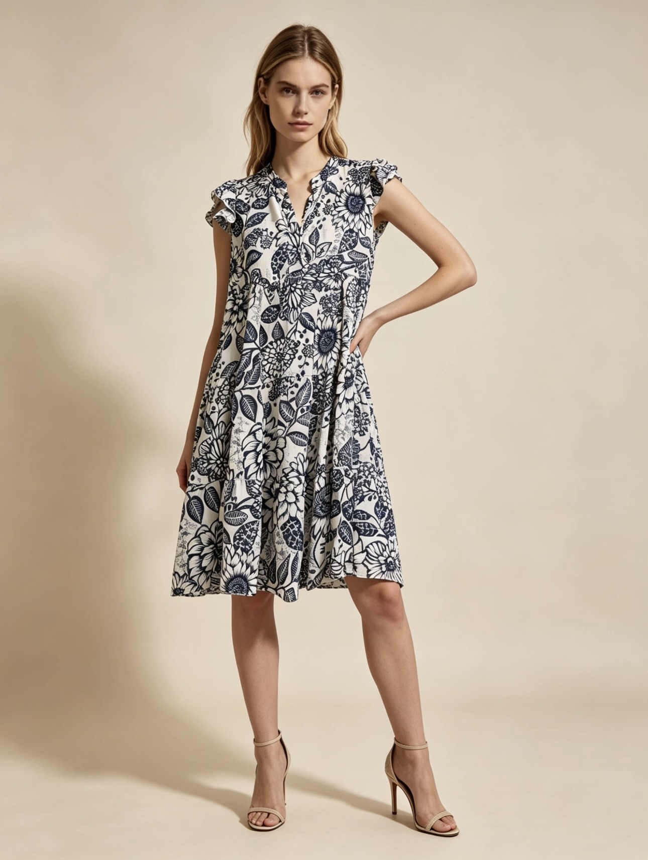 Grossiste 5STAR - Robe à fleurs avec volants et volants