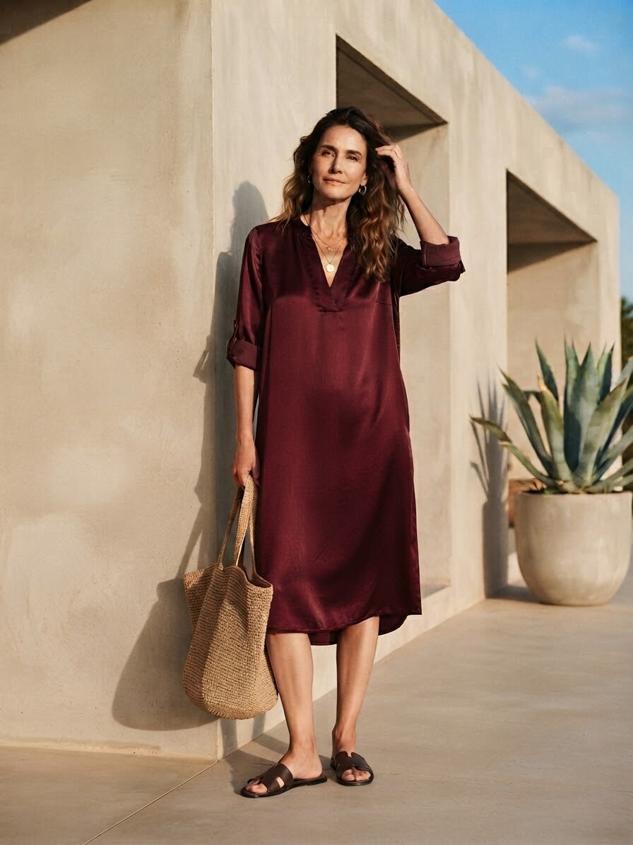 Grossiste 5STAR - Robe rasée col montant, manches ajustables