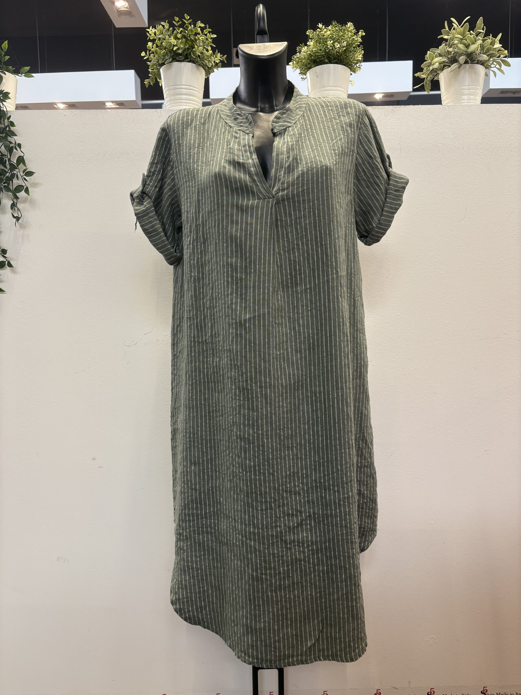 Grossista 5STAR - abito da donna scollatura a v maniche corte a righe