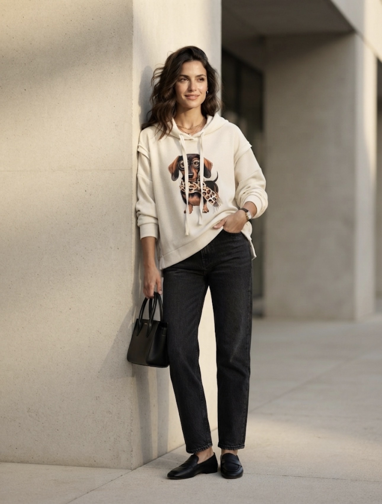 Wholesaler 5STAR - Hoodie with dachshund print
