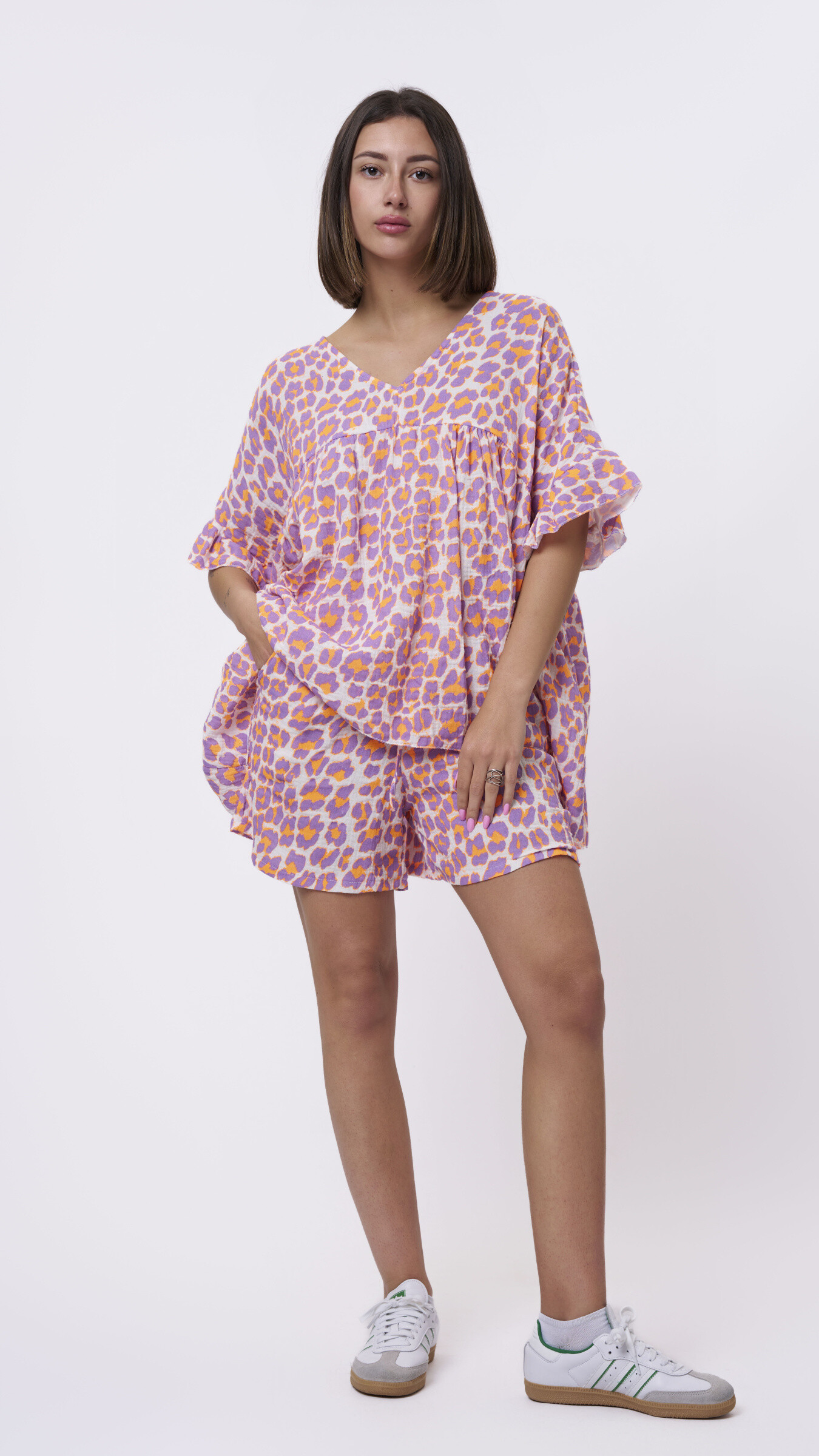 Grossiste 5STAR - Blouse / chemise large manches courtes et V -neck