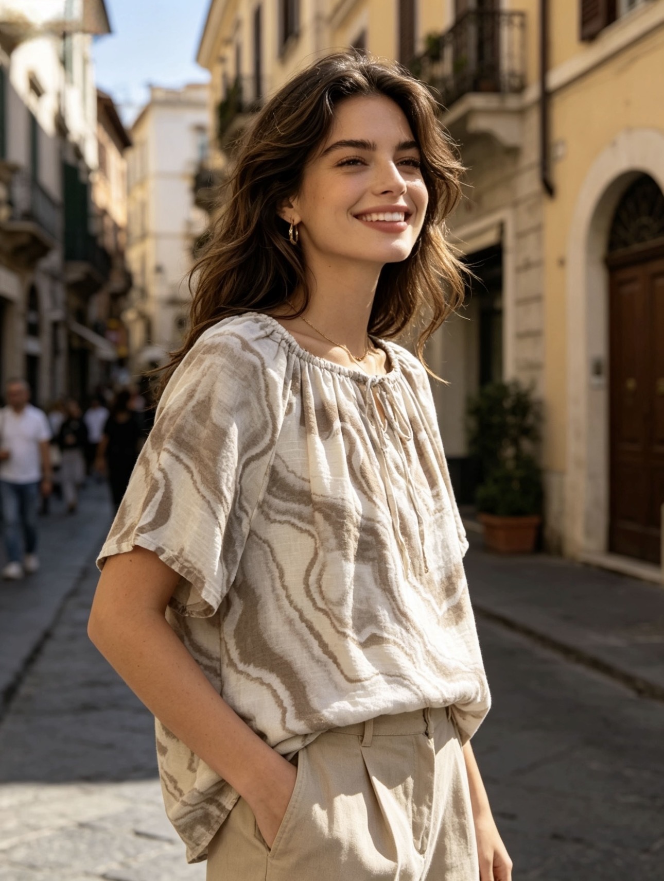 Wholesaler 5STAR - Loose blouse with marbled pattern