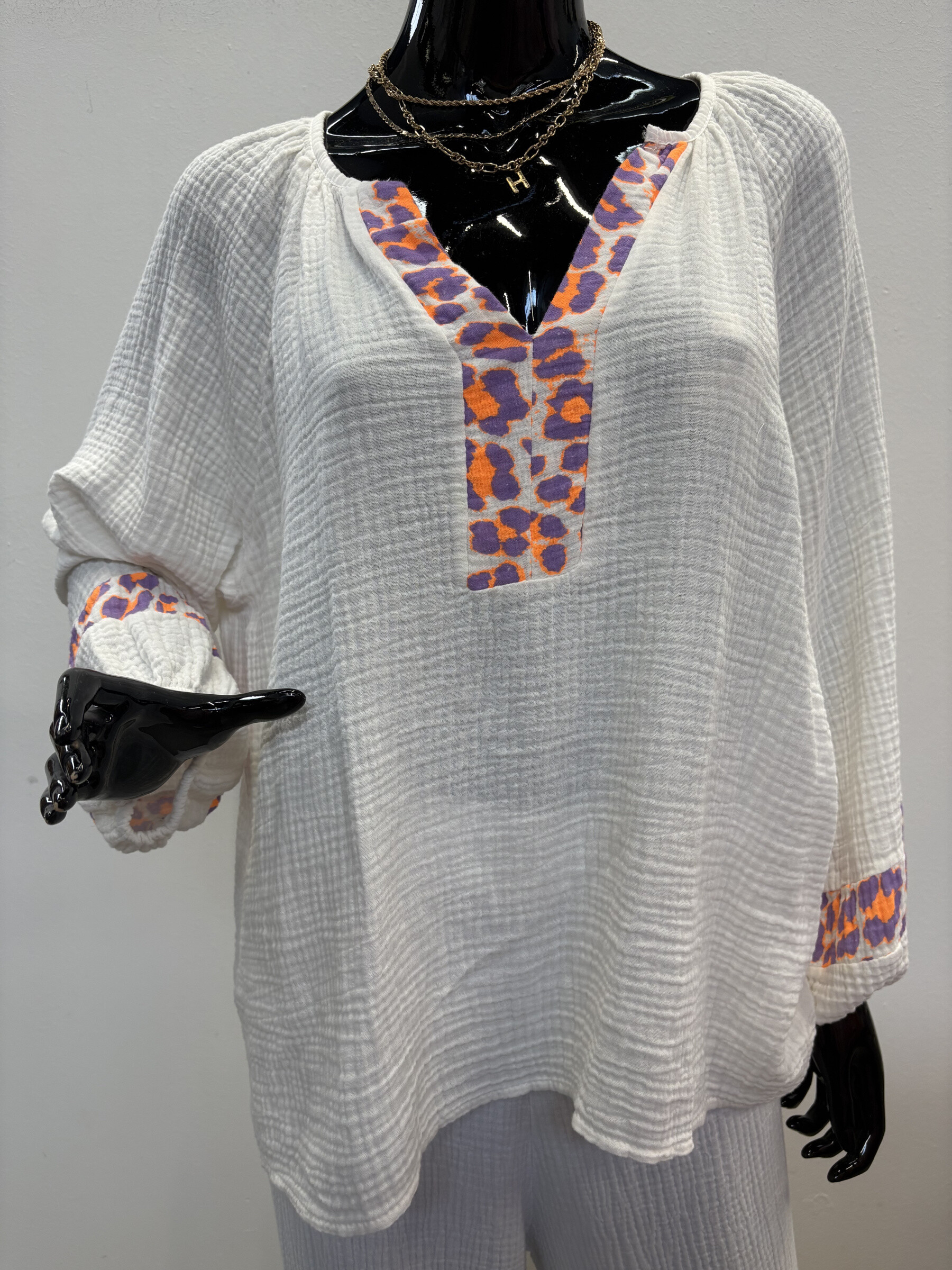 Grossista 5STAR - MAGLIA DA DONNA IN TESSUTO GARZATO DI COTONE