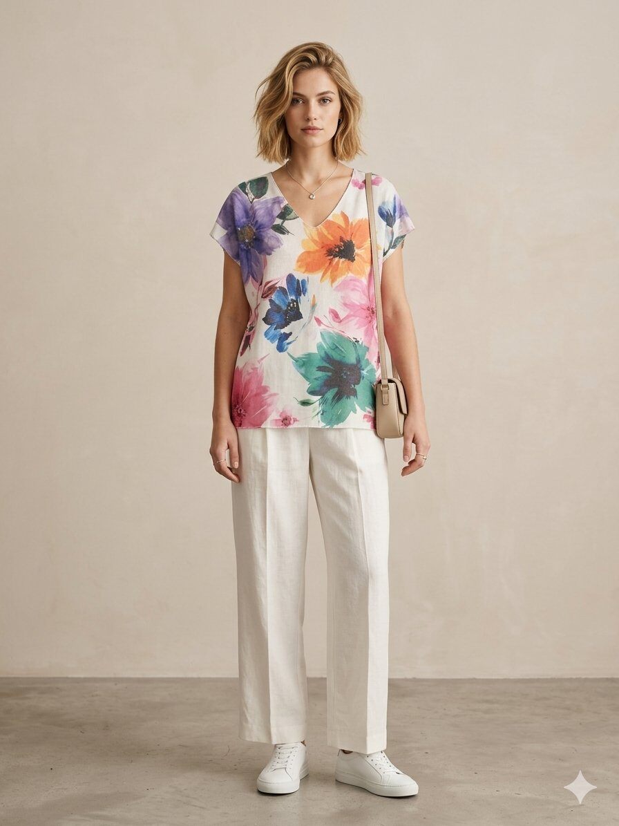 Grossista 5STAR - Top con Stampa Floreale Colorata