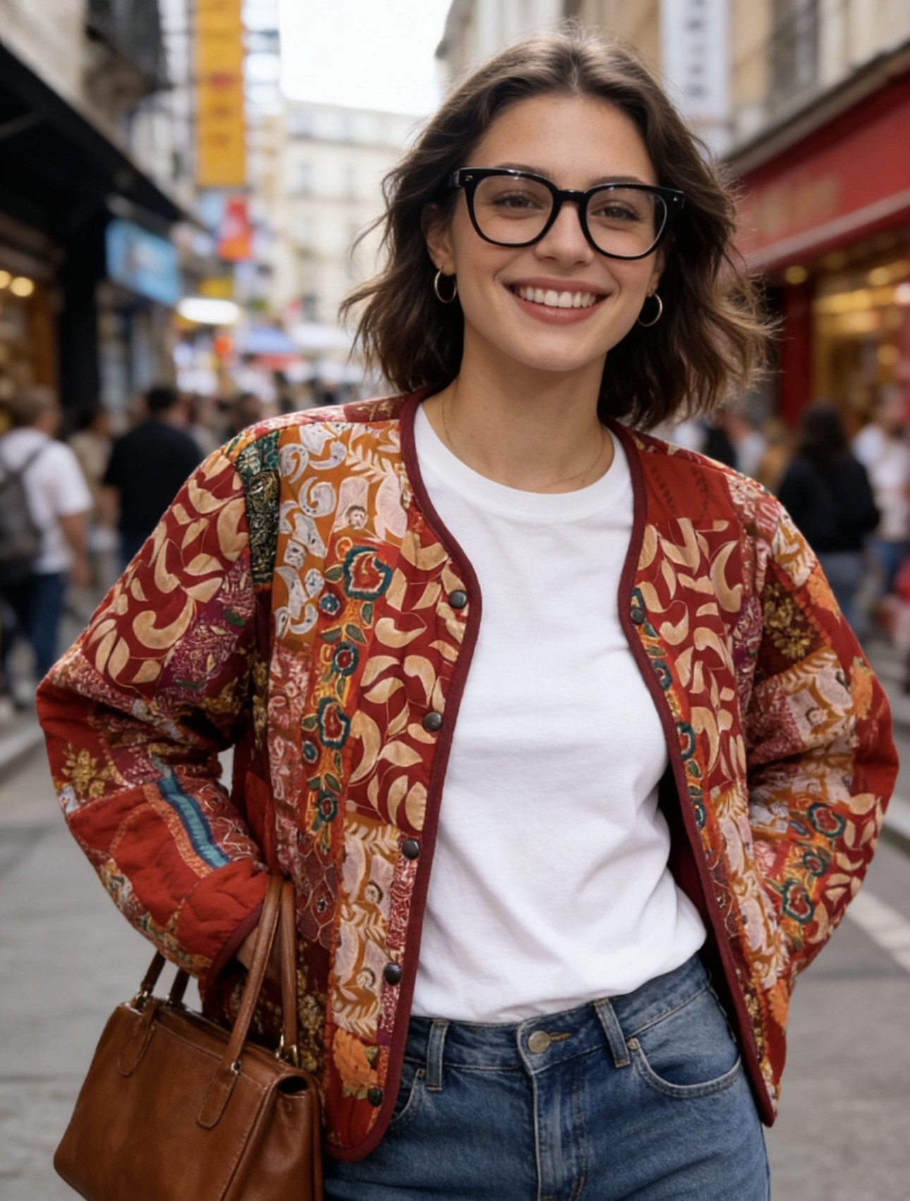 Mayorista 5STAR - Chaqueta Corta Acolchada Patchwork Estilo Vintage Artístico