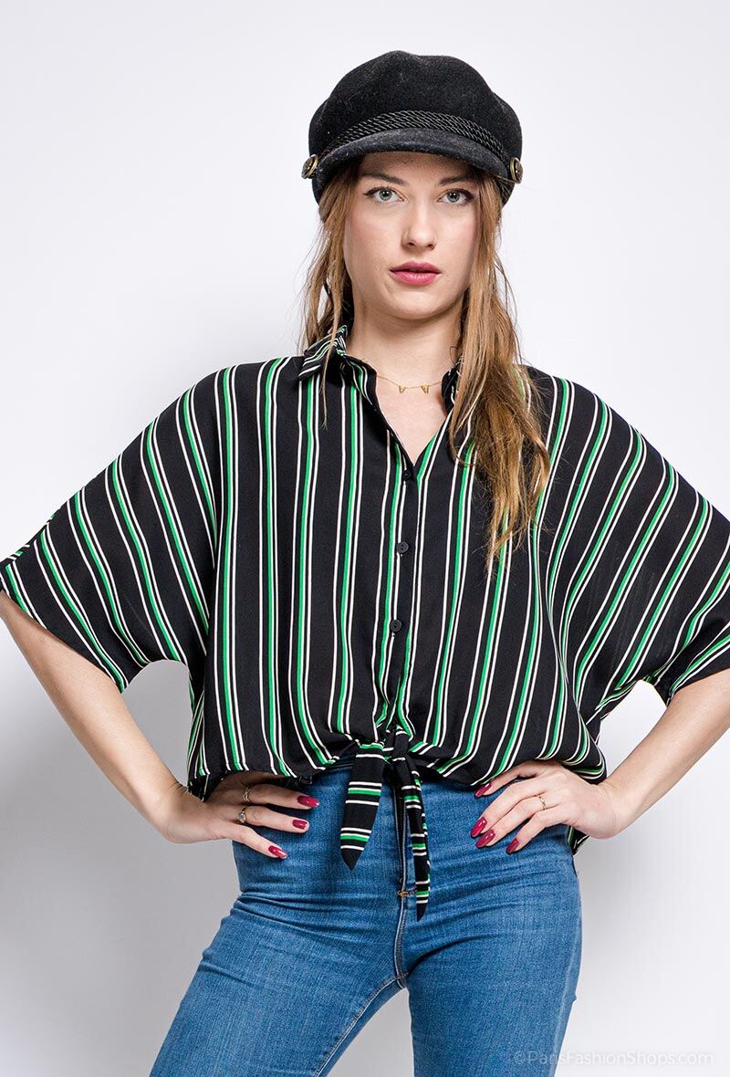 Grossiste 88FASHION - Chemise rayée et nouée