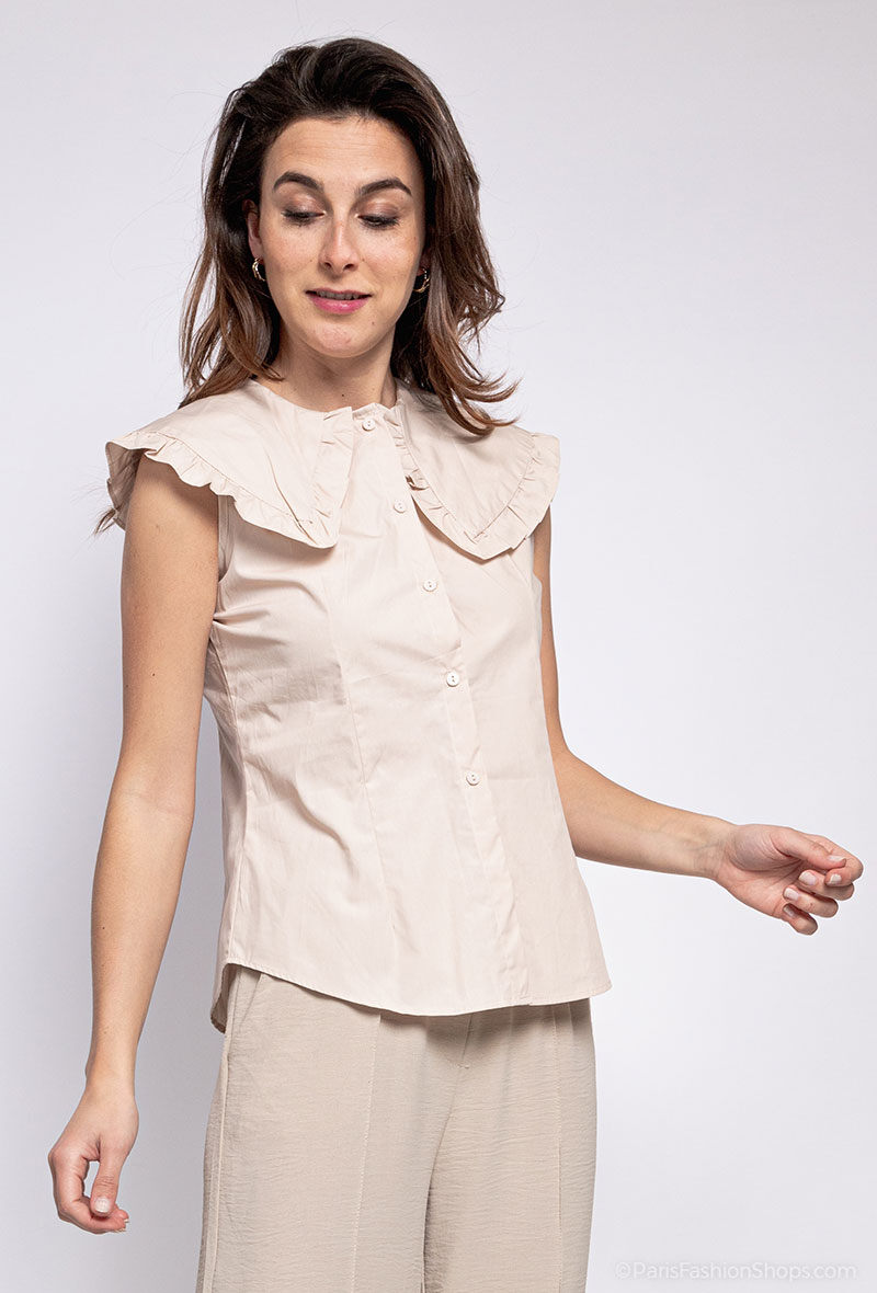 Wholesaler 88FASHION - Shirt with big collar