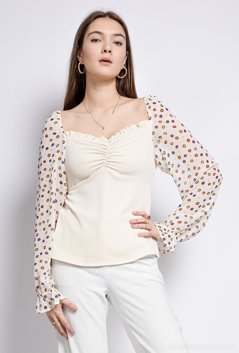 Grossiste 88FASHION - Blouse avec manches à pois