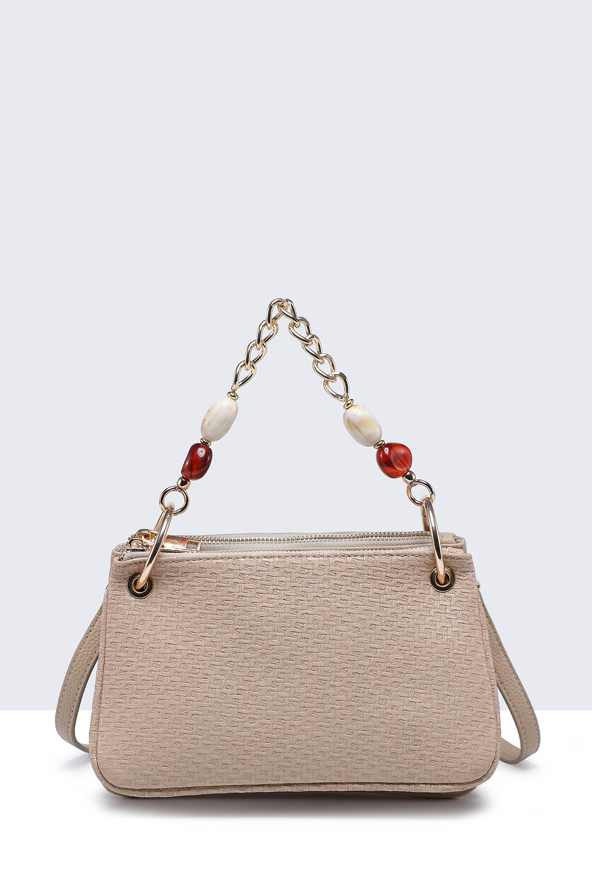 Wholesaler A&E - 20011-BV Triple pocket handbag in synthetic texture with braided style