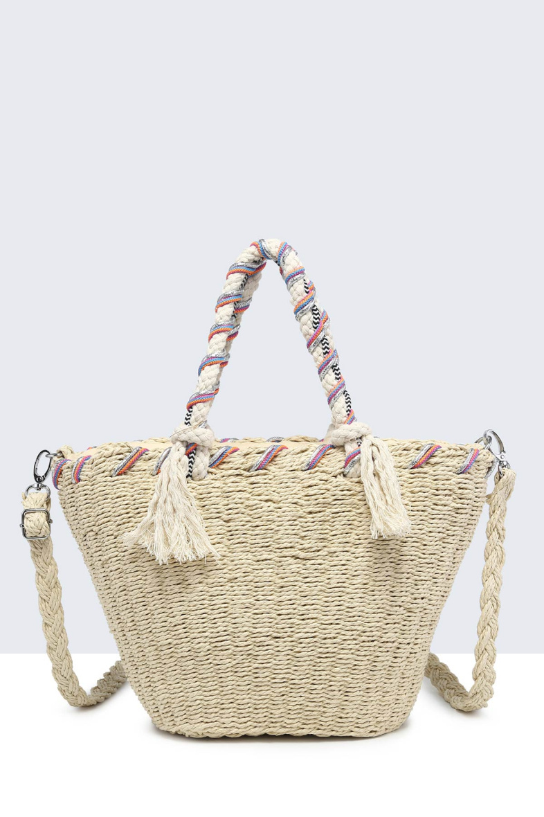 Wholesaler A&E - 8847-BV Crocheted paper straw handbag