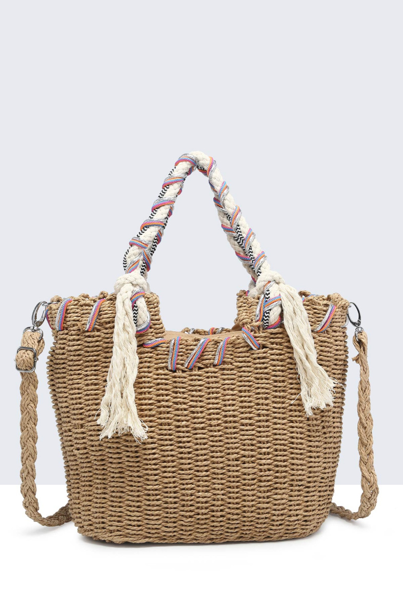 Wholesaler A&E - 8848-BV Crocheted paper straw handbag